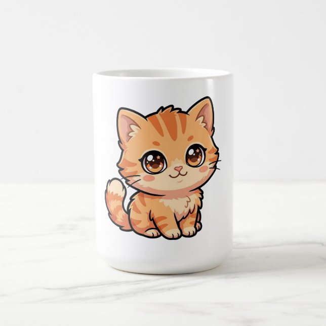 Mug à café avec un chaton roux mignon (Centre)