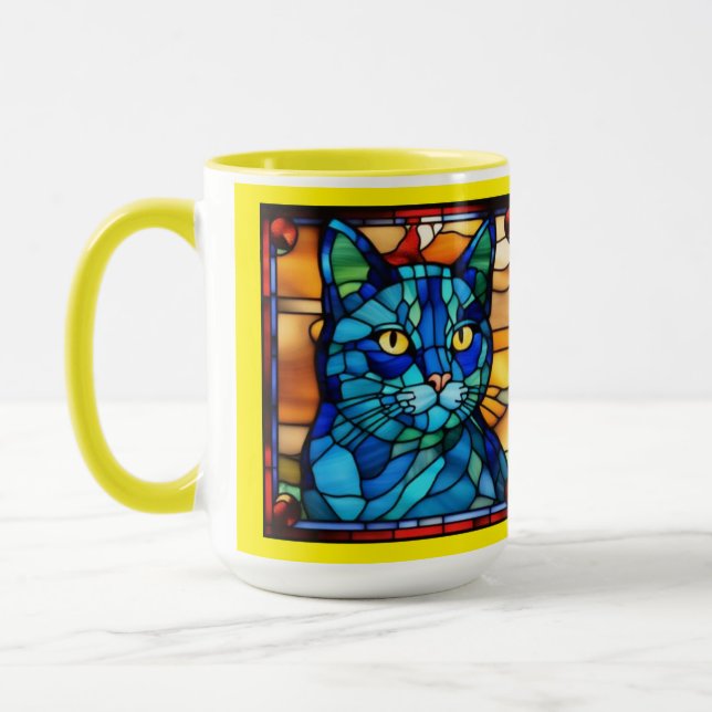 Mug à café avec un joli chat bleu (Gauche)
