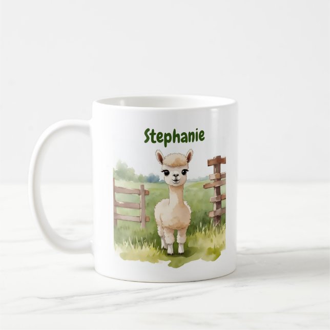 Mug à café Bébé Alpaca Mignon (Gauche)