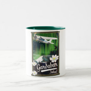 Mug à café bicolore affiche touristique de Garðabæ