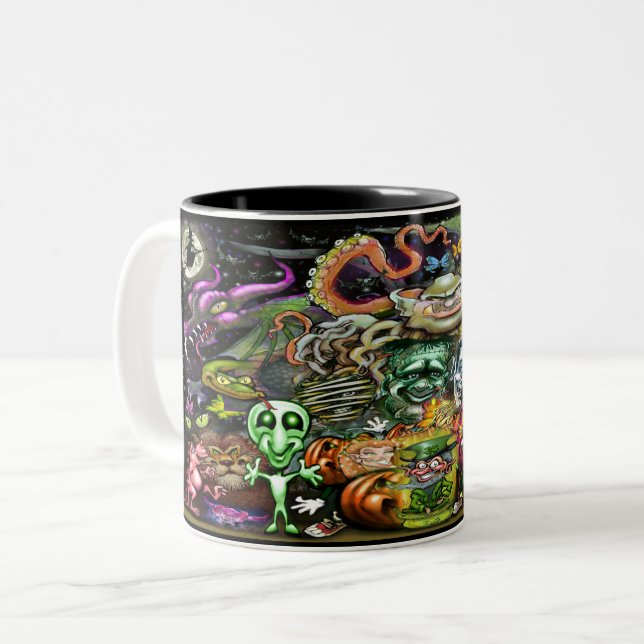 Mug à café bicolore Créatures Magiques (Devant gauche)