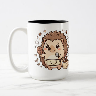Mug à café bicolore Cuillère Haricot Hérisson Mign
