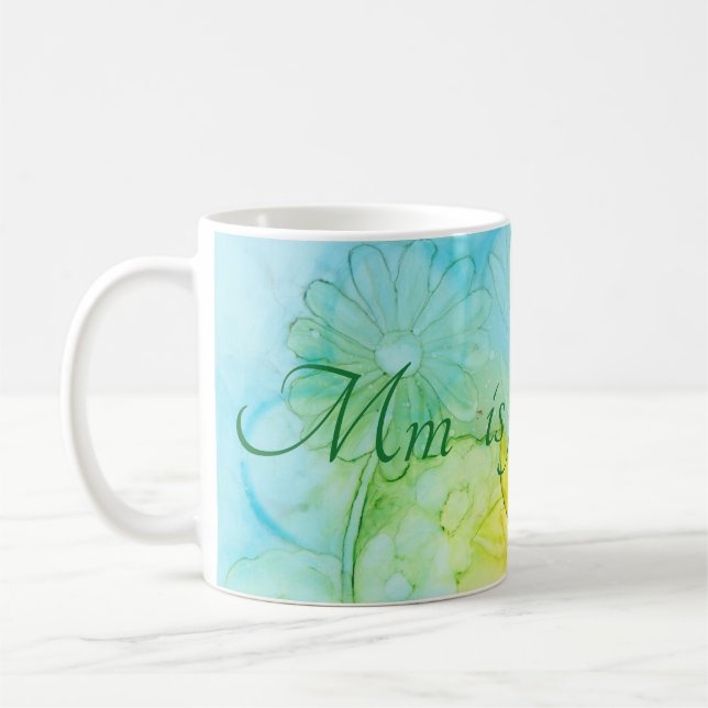 Mug à café blanc classique "Flowers Ink 3" (Gauche)