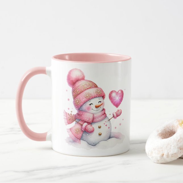 Mug à café bonhomme de neige de vacances (Avec donut)