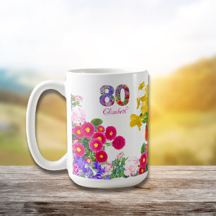 mug à café bouquet floral pour fête d'anniversaire