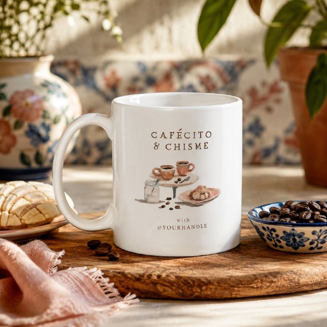 Mug à café Cafecito & Chisme personnalisé (Créateur téléchargé)