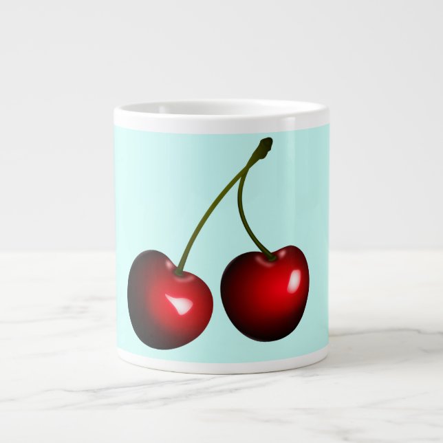 Mug à café Cerise - Vos couleurs (Devant)