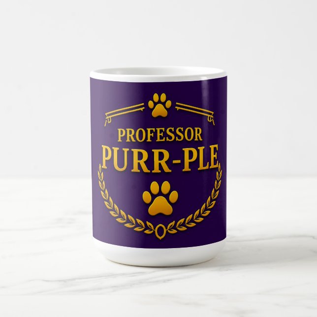 Mug à café Chat Violet Professor Purr-ple™ (Centre)