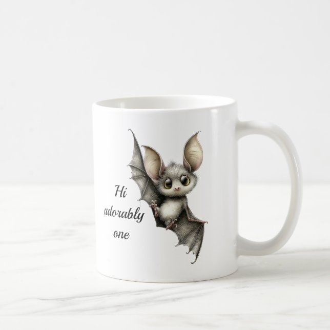 Mug à café Chauve-souris gothique mignon – "Salut  (Droite)