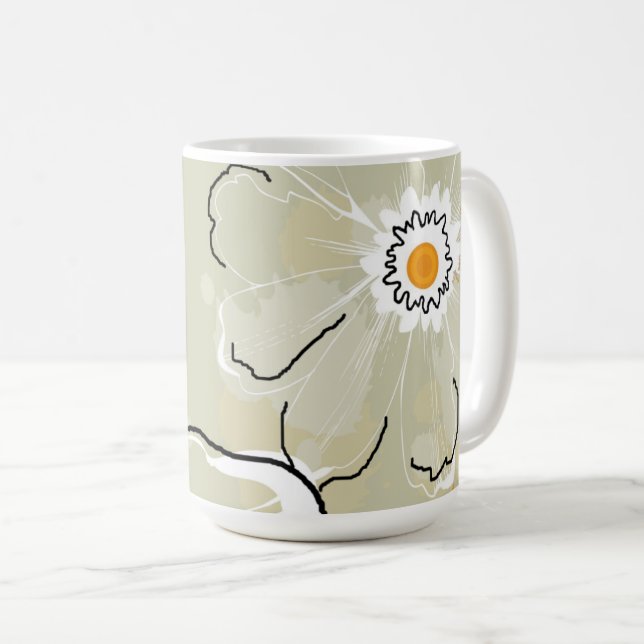 Mug à café/chocolat chaud Fleurs Abstraites (Devant droit)