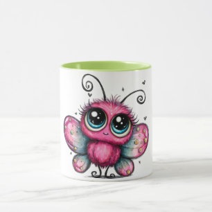 Mug à café coloré avec papillon violet
