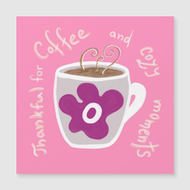 Mug à café cosy avec grande fleur et citation (Devant)