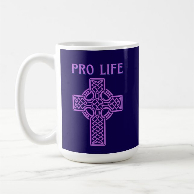 Mug à café de la Croix catholique romaine Pro-vie (Gauche)