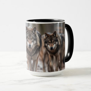 Mug à café en deux tons pour loups de Yellowstone