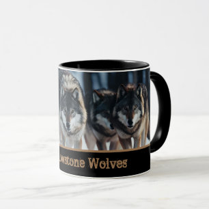 Mug à café en deux tons pour loups de Yellowstone