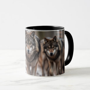 Mug à café en deux tons pour loups de Yellowstone