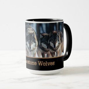 Mug à café en deux tons pour loups de Yellowstone