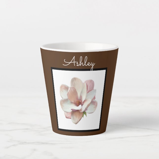 Mug à café en latte monogrammé (Devant)