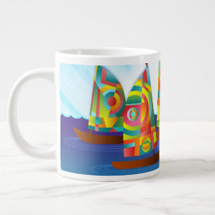 Mug à café en voilier coloré