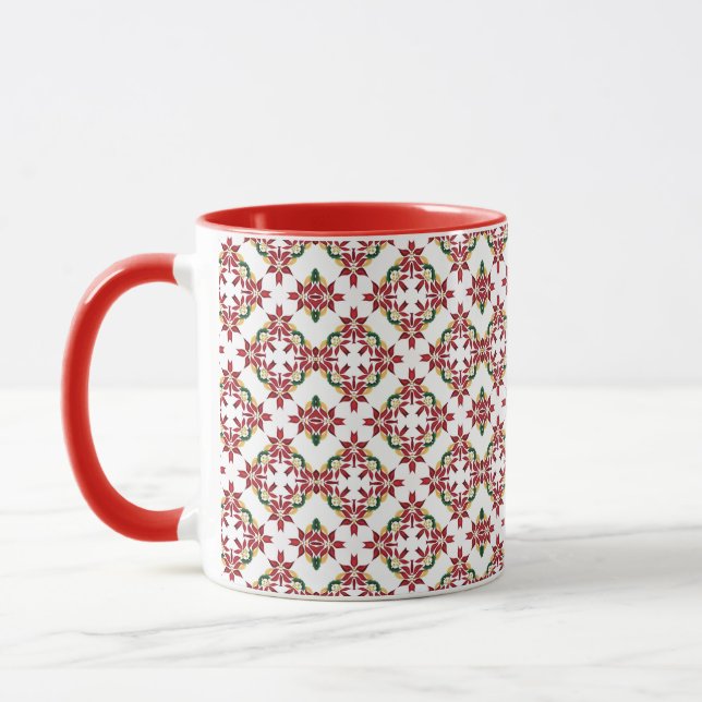 mug à café étoile de noël poinsettia (Gauche)