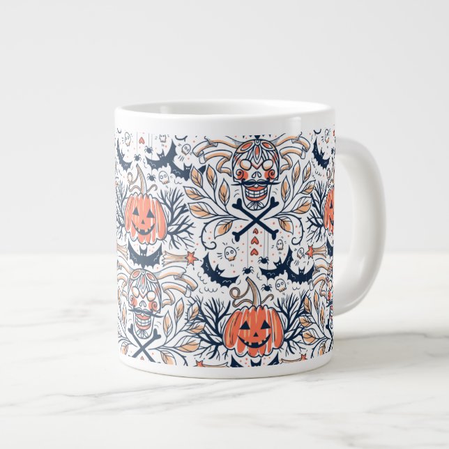 Mug à café Fantômes et citrouilles (Devant droit)