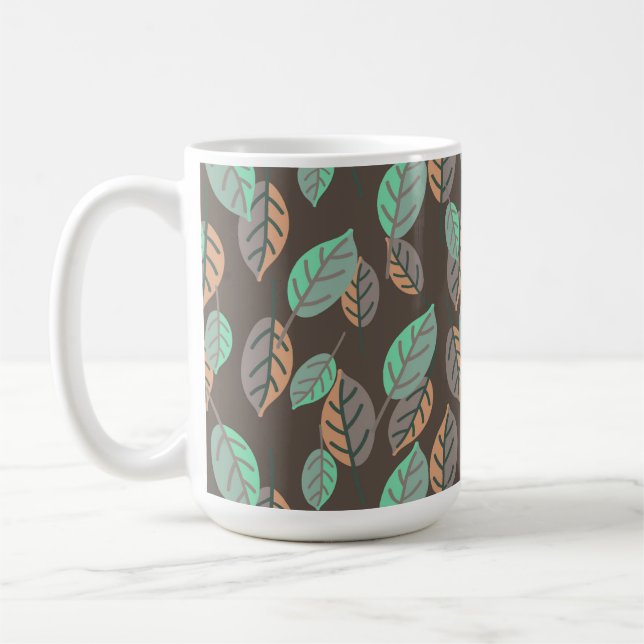 mug à café feuilles de forêt (Gauche)