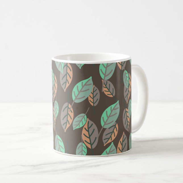 mug à café feuilles de forêt (Devant droit)