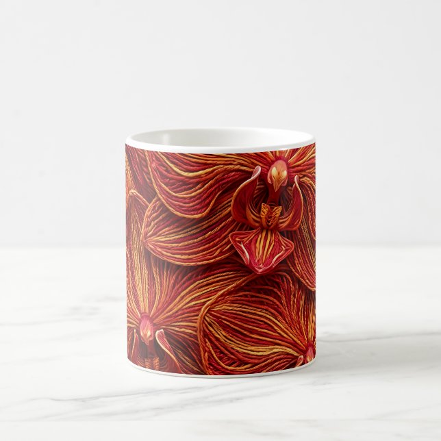 Mug à café Filge Rouge Abstrait d'Orchidée (Centre)