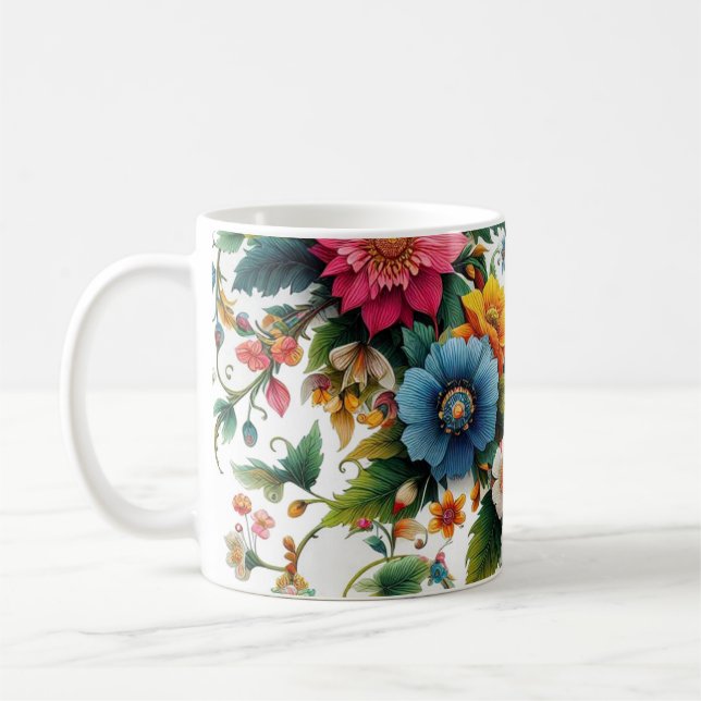 Mug à café fleuri botanique (Gauche)