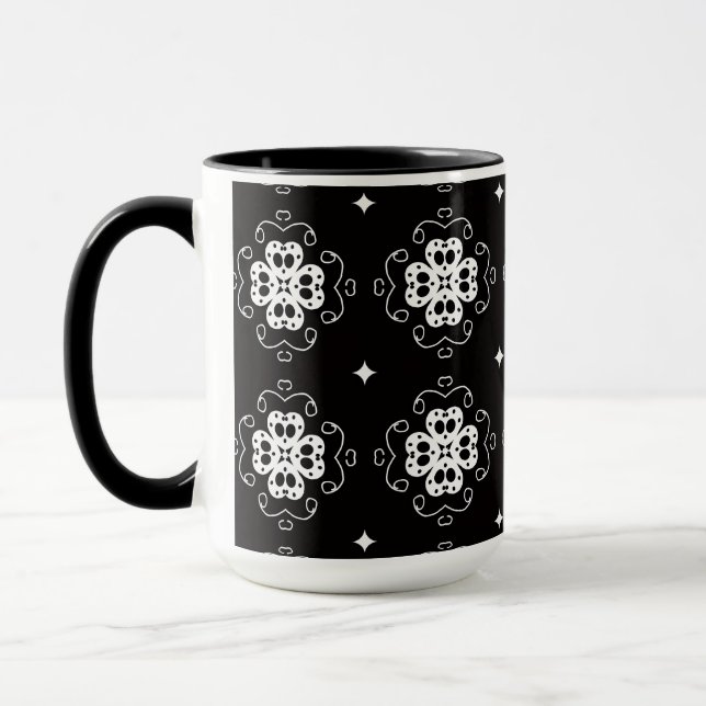 mug à café fleurs abstraites modernes (Gauche)