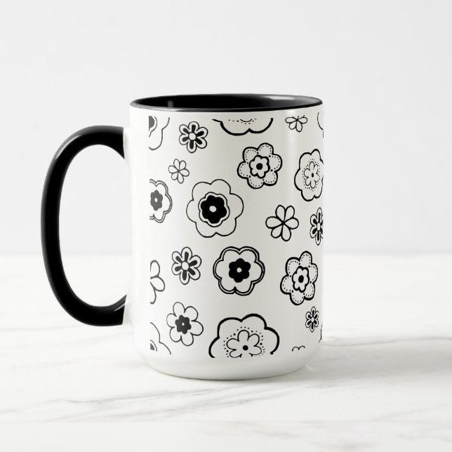 mug à café fleurs de dessin animé (Gauche)
