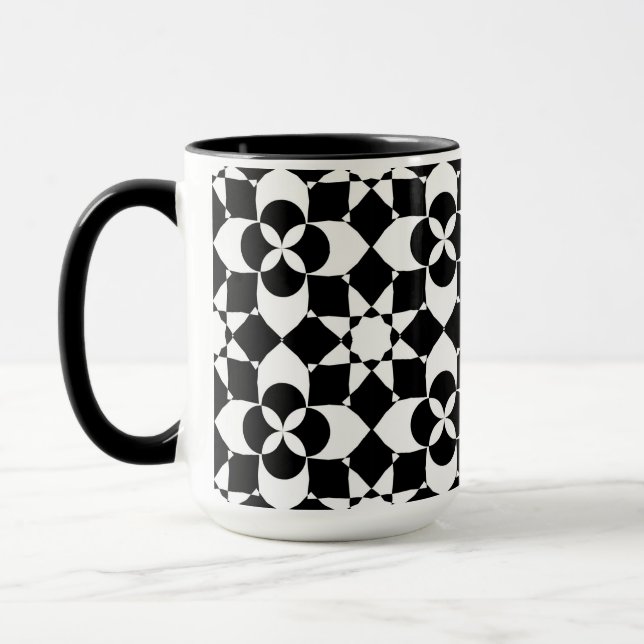 mug à café fleurs et étoiles (Gauche)