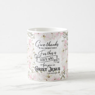 Mug à café floral chrétien/biblique