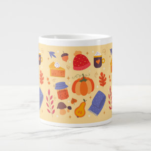 Mug à café géant automne fantaisiste et mignon