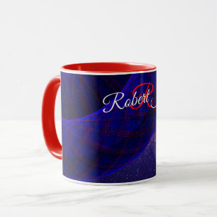 Mug à café géométrique Blue Space Donuts