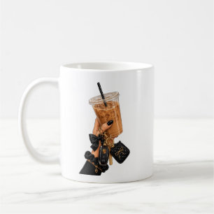 Mug à café glacé chic noir esthétique