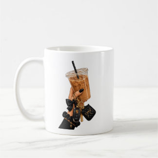 Mug à café glacé chic noir esthétique