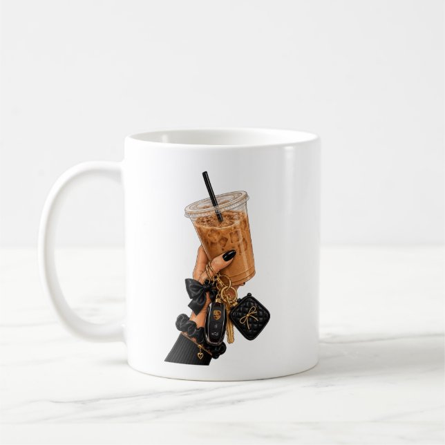 Mug à café glacé chic noir esthétique (Gauche)