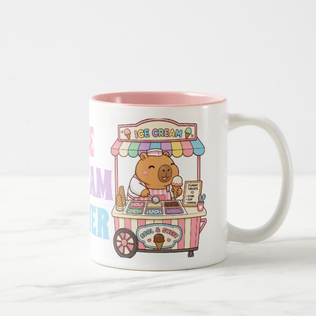 Mug à Café Glace Pastel Mignon Capybara Kawaii (Droit)