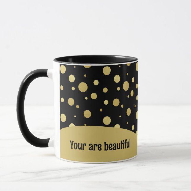 Mug à café Gold Polka motif (Gauche)