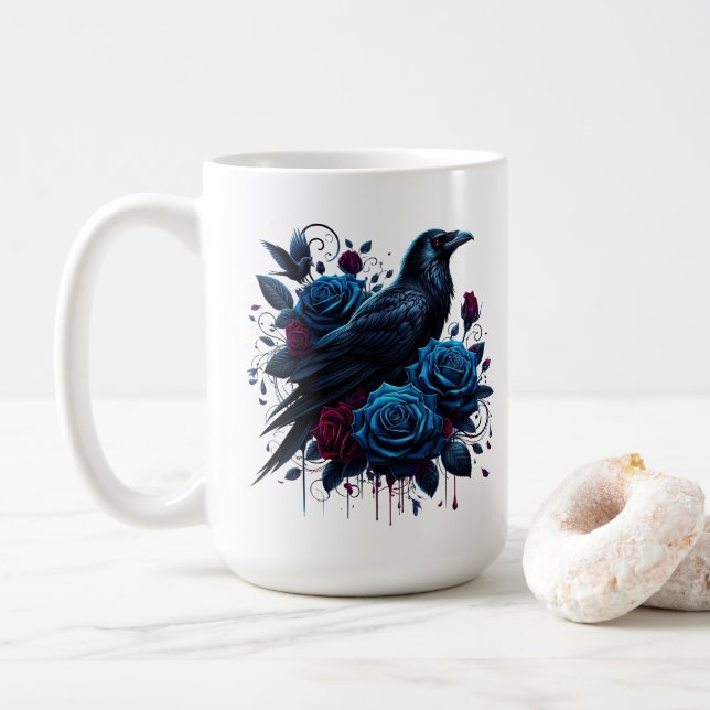 Mug à café Halloween Raven (Avec donut)