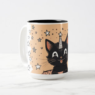 Mug à café Humeur de chaton noir mignon