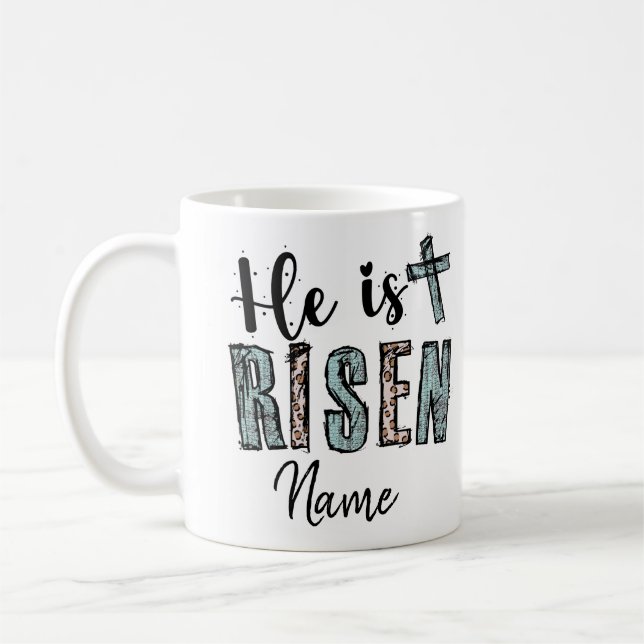 Mug à café Il est ressuscité religieux (Gauche)