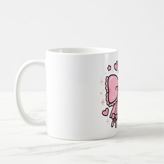 Mug à café joli poulpe rose – Créature marine ador (Gauche)