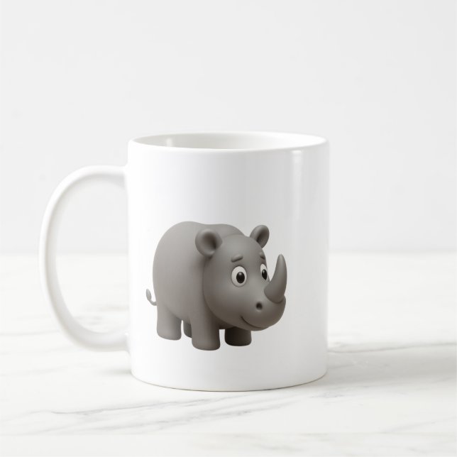 Mug à café joli rhinocéros 3D (Gauche)