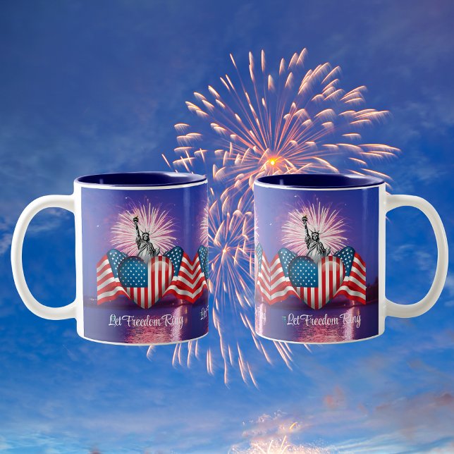 Mug à café "Joyeux 4 juillet "Que la liberté sonne (Créateur téléchargé)