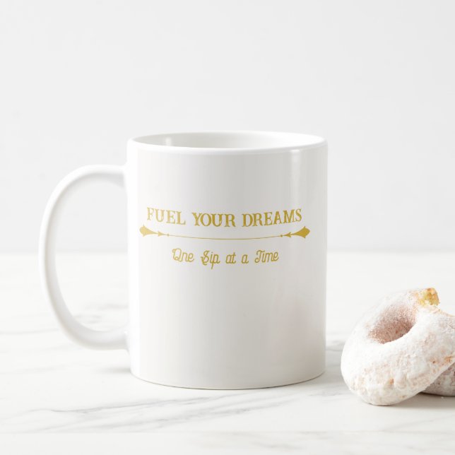 Mug à café Luxe Ivoire Or (Avec donut)