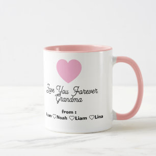 Mug à café moderne "Je t'aime Grand-mère" 4 photos