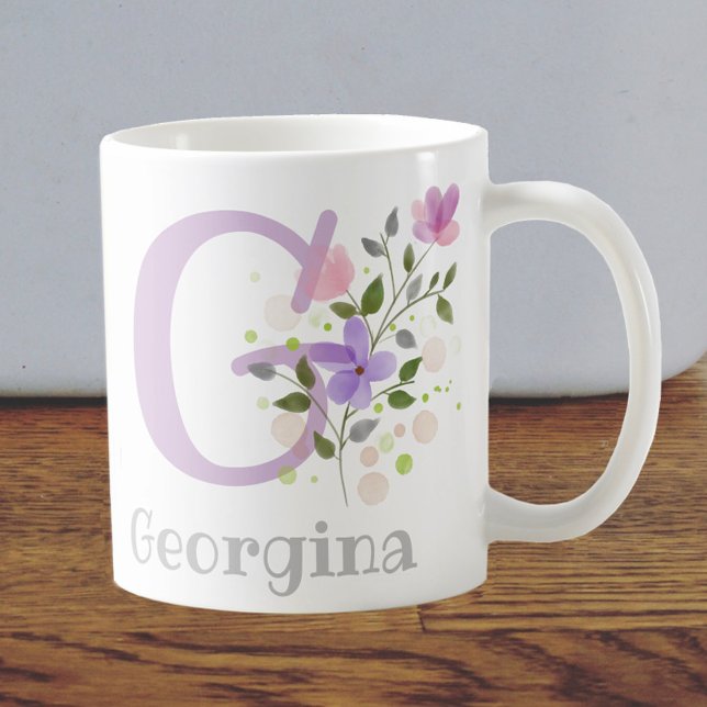 Mug à café Monogramme & prénom Georgina (Créateur téléchargé)