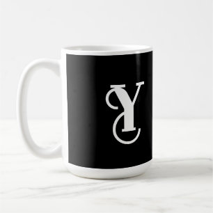 Mug à café noir et blanc élégant